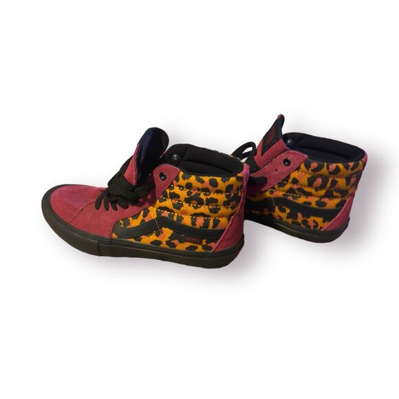 Vans SK8-Hi Pro-punk Beet Red / Cheetah Print UltraCush‎ US Men’s Size 8 - Picture 1 of 7